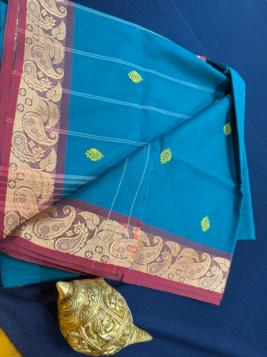 Cotton Sari Green Indian Saree S2