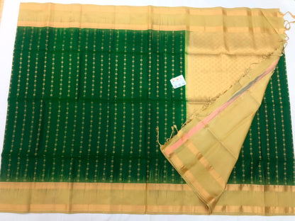 Vintage Retta Petta Pattu Soft Silk Saree Pure Silk Bridal Sari Green | SS25