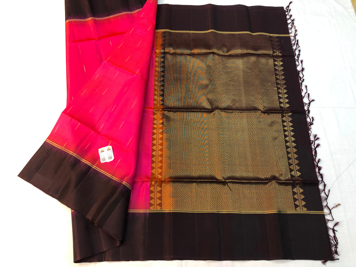 Pattu Soft Silk Indian Saree Pure Silk Sari Dark Pink SS38
