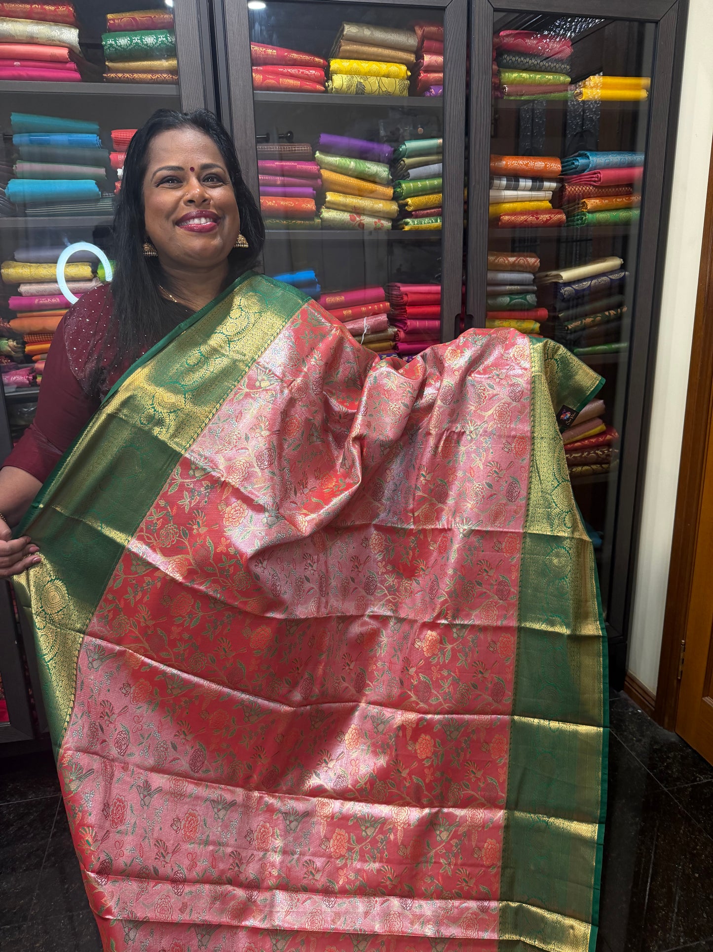 Semi Silk Saree Indian Bridal Kanjivaram Kanchipuram Sari Semi4