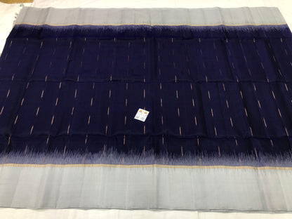 Pattu Soft Silk Indian Saree Pure Silk Sari Blue Grey SS54