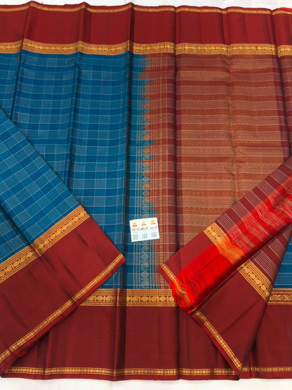 Vintage Kanchipuram Pure Silk Saree Bridal Indian Kanjivaram Sari SPK348