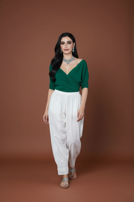 Small to XLarge Indian size Afghani White Pants P4