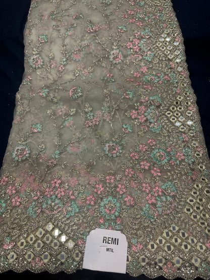 Pastel Green Fancy Party wear Net Sari Indian Saree S81