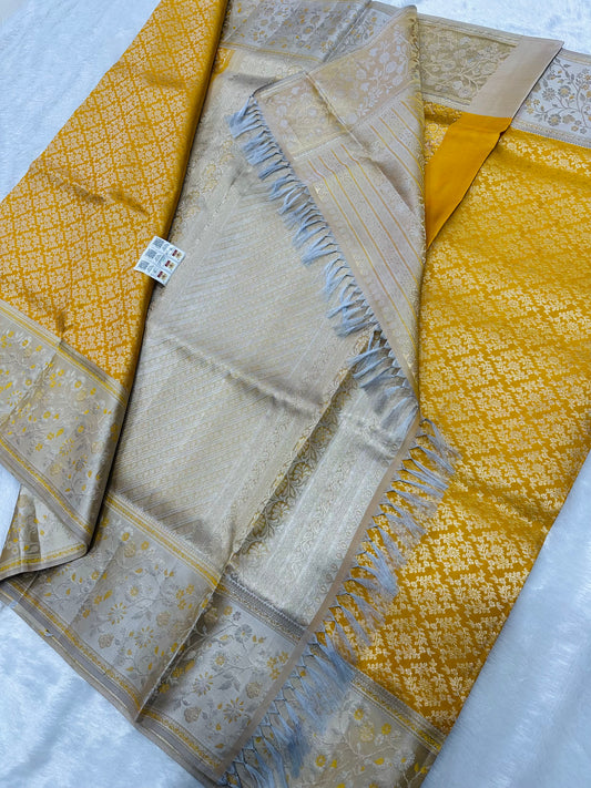 Bridal Kanchipuram Meenakari Pure Silk Saree Kanjivaram Sari SPK475