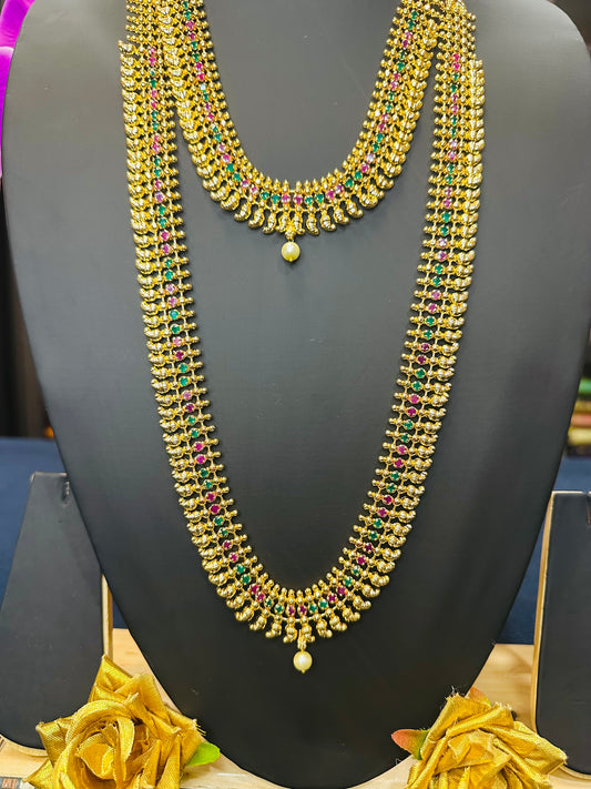 Forming Gold Indian Necklace Kerala Jewellery Multi N45