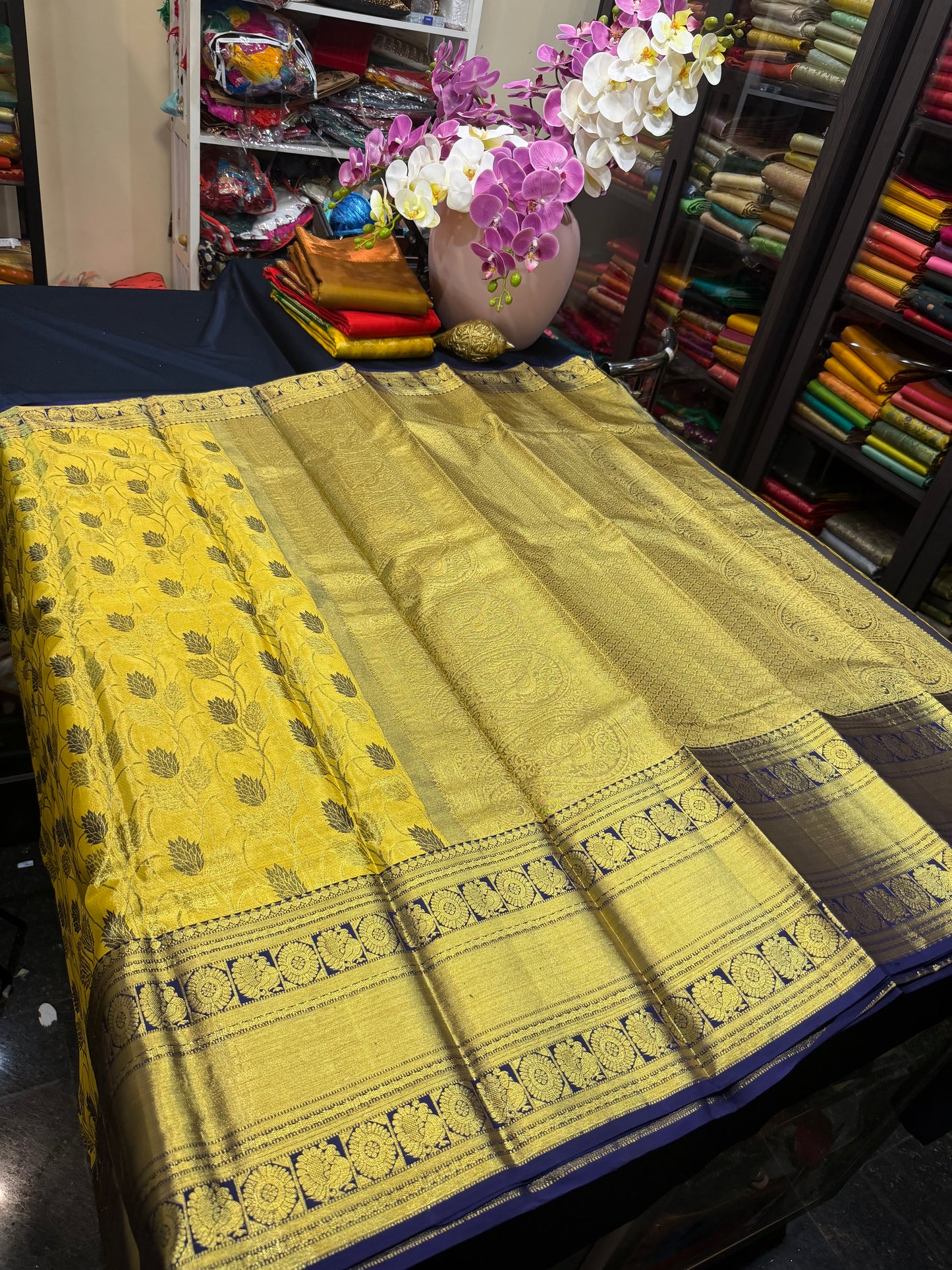 Kanchipuram Pure Silk Saree Bridal Tissue Kanjivaram Sari SPK240