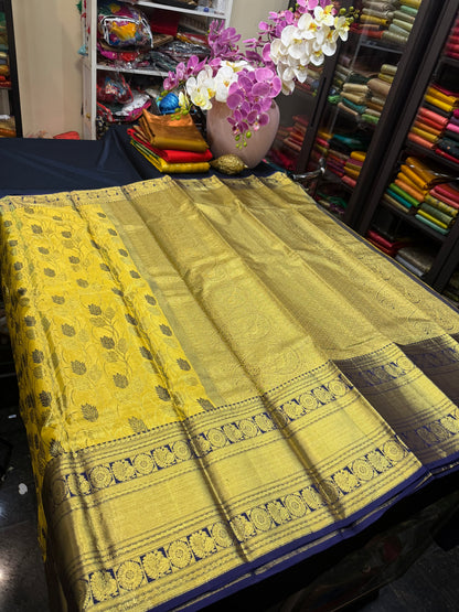 Kanchipuram Pure Silk Saree Bridal Tissue Kanjivaram Sari SPK240