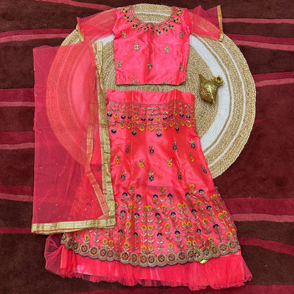 32” Size Age 7 to 9 Indian Lehenga Pavadai Sattai Skirt Top G80 Col 1