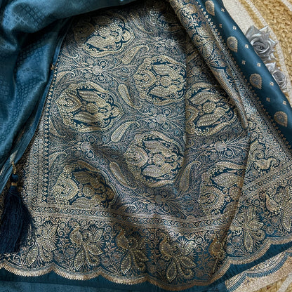 Black Multi Mirror Worked Masakali Sari Indian Fancy Saree C3