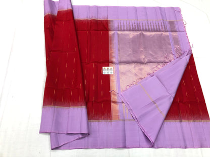 Kanchipuram Pattu Soft Silk Saree Pure Silk Bridal Sari Red | SS11