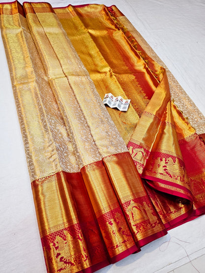 Kanchipuram Pure Silk Saree Bridal Tissue Kanjivaram Sari SPK234