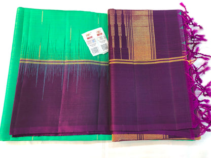 Pattu Soft Silk Indian Saree Pure Silk Sari Dark Green SS39