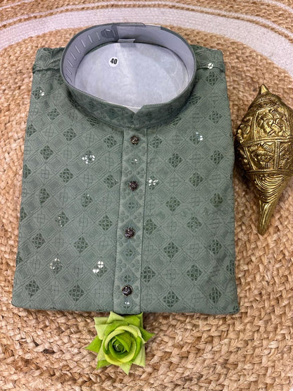 Grey Men’s Kurta Indian Sherwani Bollywood outfit M15