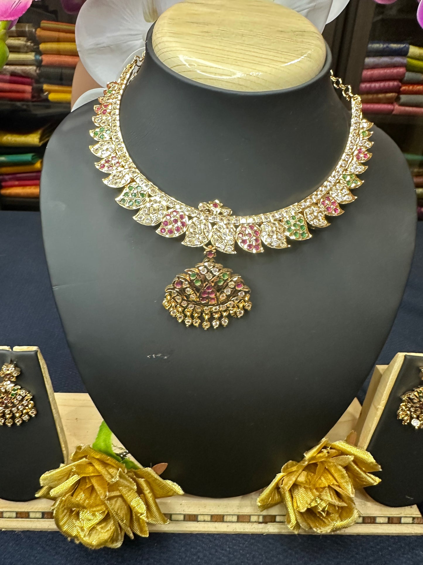 Impon Temple Indian Necklace Multi Addiyal Jewellery N39