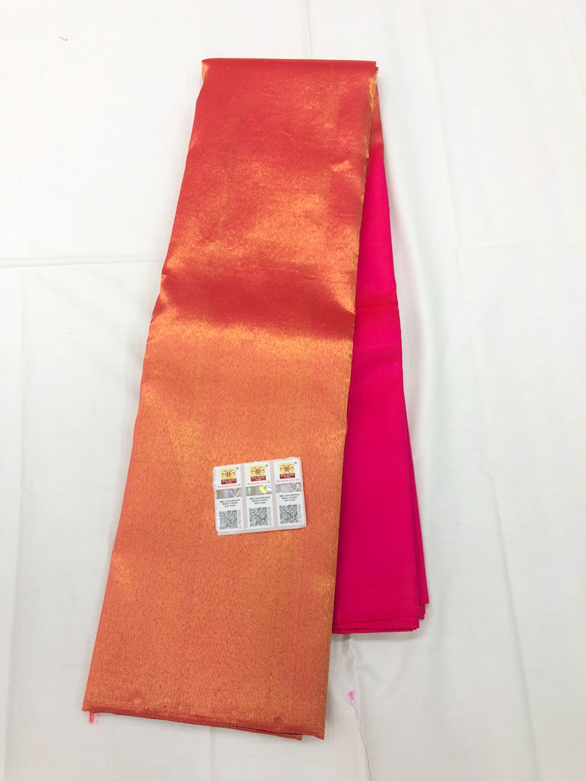 Raising Border Kanchipuram Pure Silk Saree Rani Pink Indian Kanjivaram Sari| SPK353