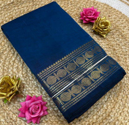 Chettinad Silk Cotton Traditional Kanchi Sari South Indian Saree S142