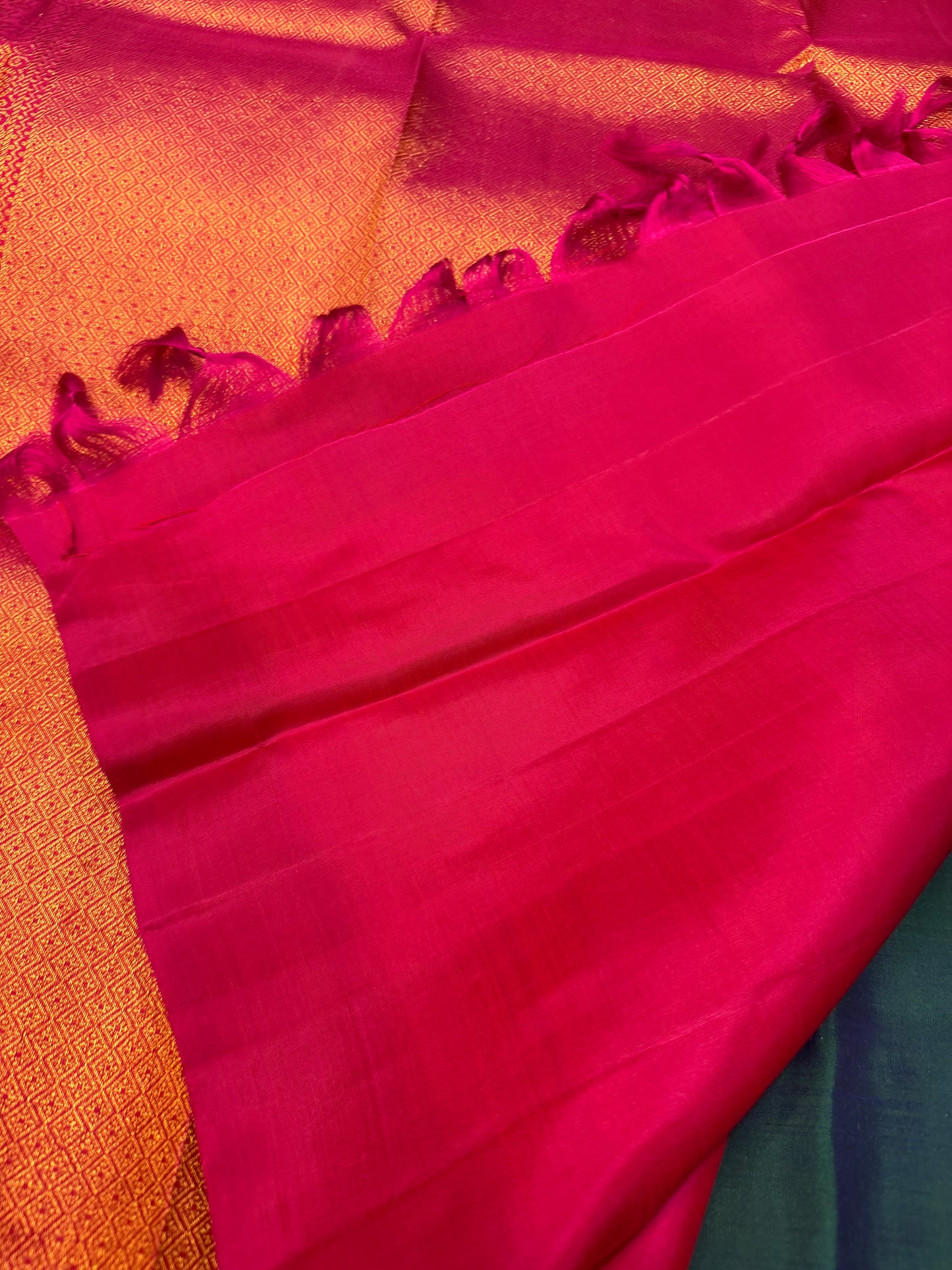 Kanchipuram Pure Silk handloom Saree Indian Kanjivaram Green Sari SPK427