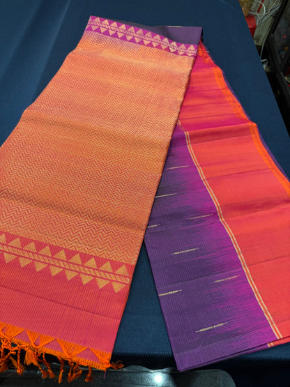 Kanchipuram Soft Silk Sari Purple & Pink Colour | SS2