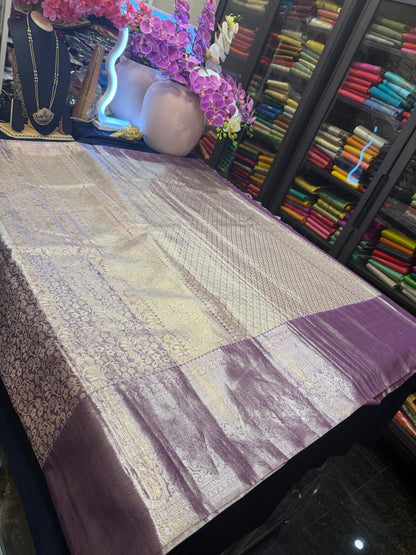 Kanchipuram Pure Silk Saree Bridal Tissue Kanjivaram Sari  SPK203