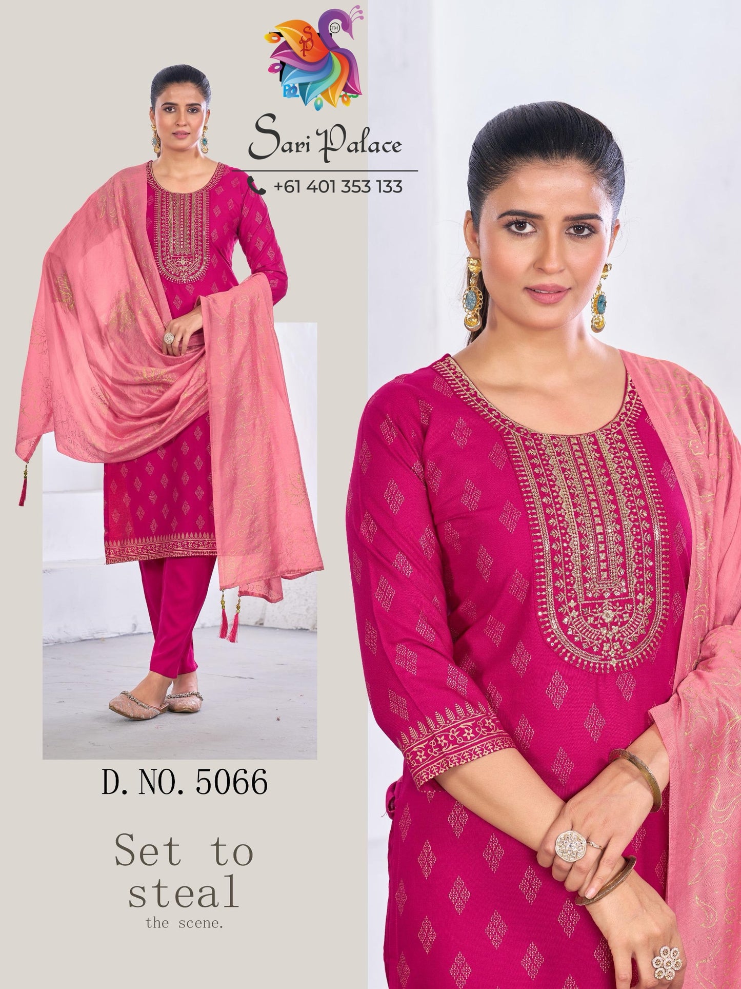 Indian Ladies Outfit Blue Rayon Salwar Kameez Kurti Suit SS30
