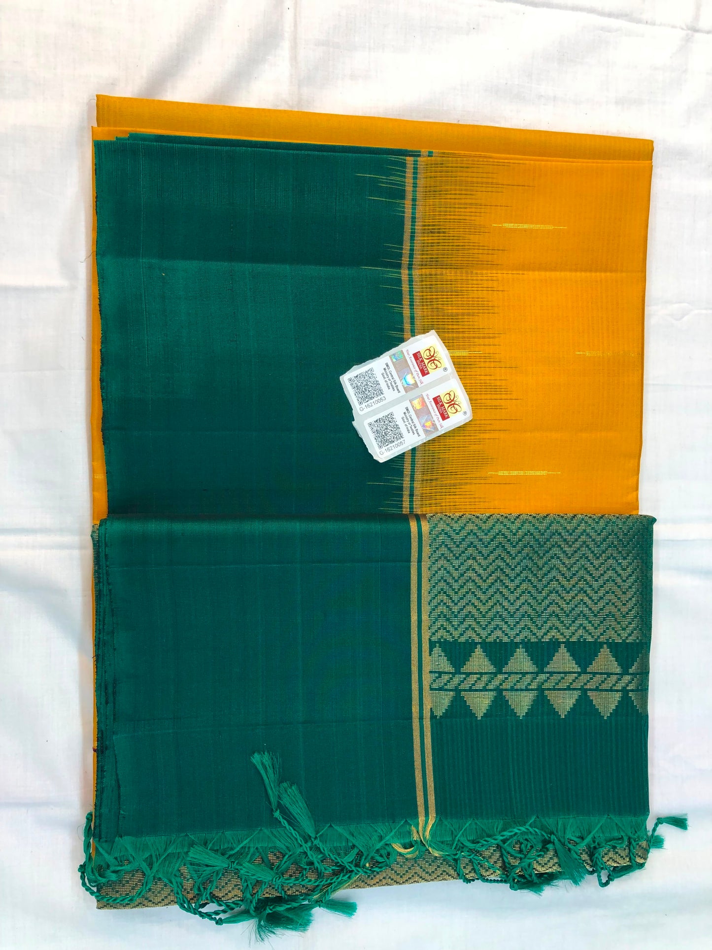 Kanchipuram Pattu Soft Silk Indian Saree Pure Silk Sari Yellow| SS28