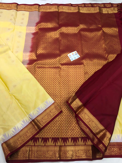 Kanchipuram Pure Silk Saree Bridal Indian Kanjivaram Sari SPK338