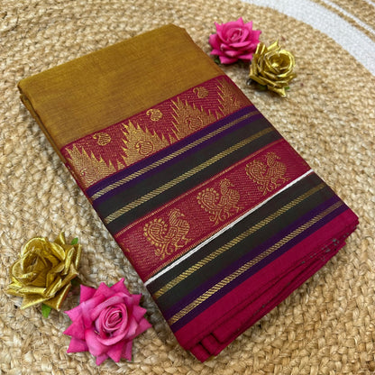 Chettinad Silk Cotton Traditional Kanchi Sari South Indian Saree S142