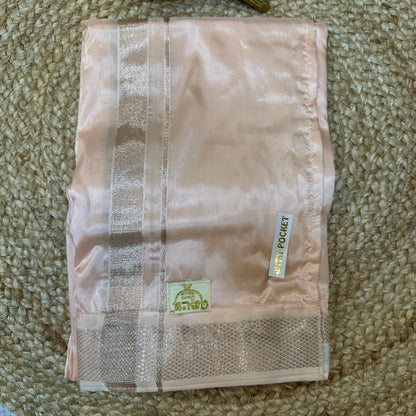 Medium Men’s South Indian Vesti Shirt Shawl Combo Semi Silk Dhotti V8