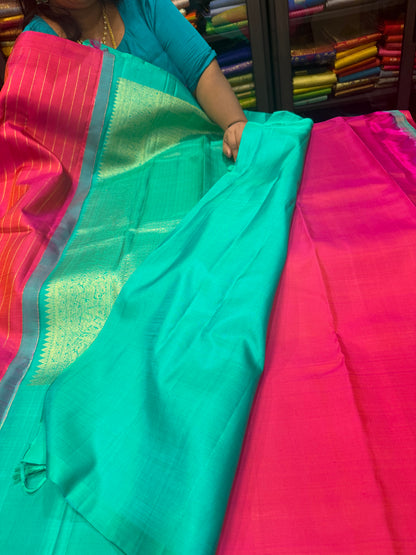 Kanchipuram Pure Silk Saree Bridal Kanjivaram Sari SPK296