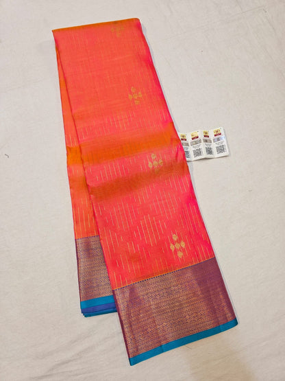 Kanchipuram Pure Silk Saree Bridal Indian Kanjivaram Sari SPK337