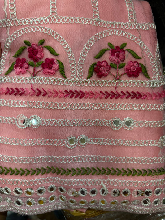 20” Size 2 Indian Girlswear Lehenga Skirt Top & Dupatta Pink G002