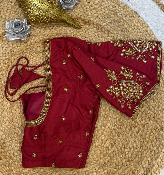 32” XS Size 6 Aari Worked Sari Blouse Indian Saree Top B176