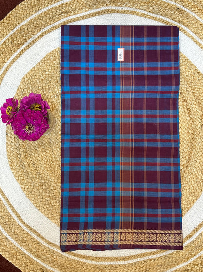 Sungudi Cotton Sari checked Indian Saree S62