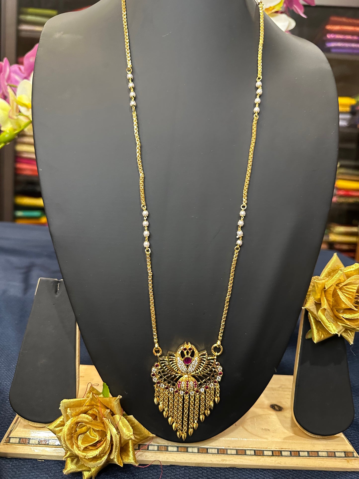 Impon Indian Necklace Pearls Pathakkam N17