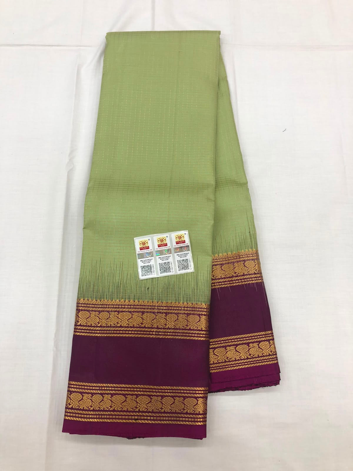 Kanchipuram Pure Silk Saree Bridal Indian Kanjivaram Sari SPK335