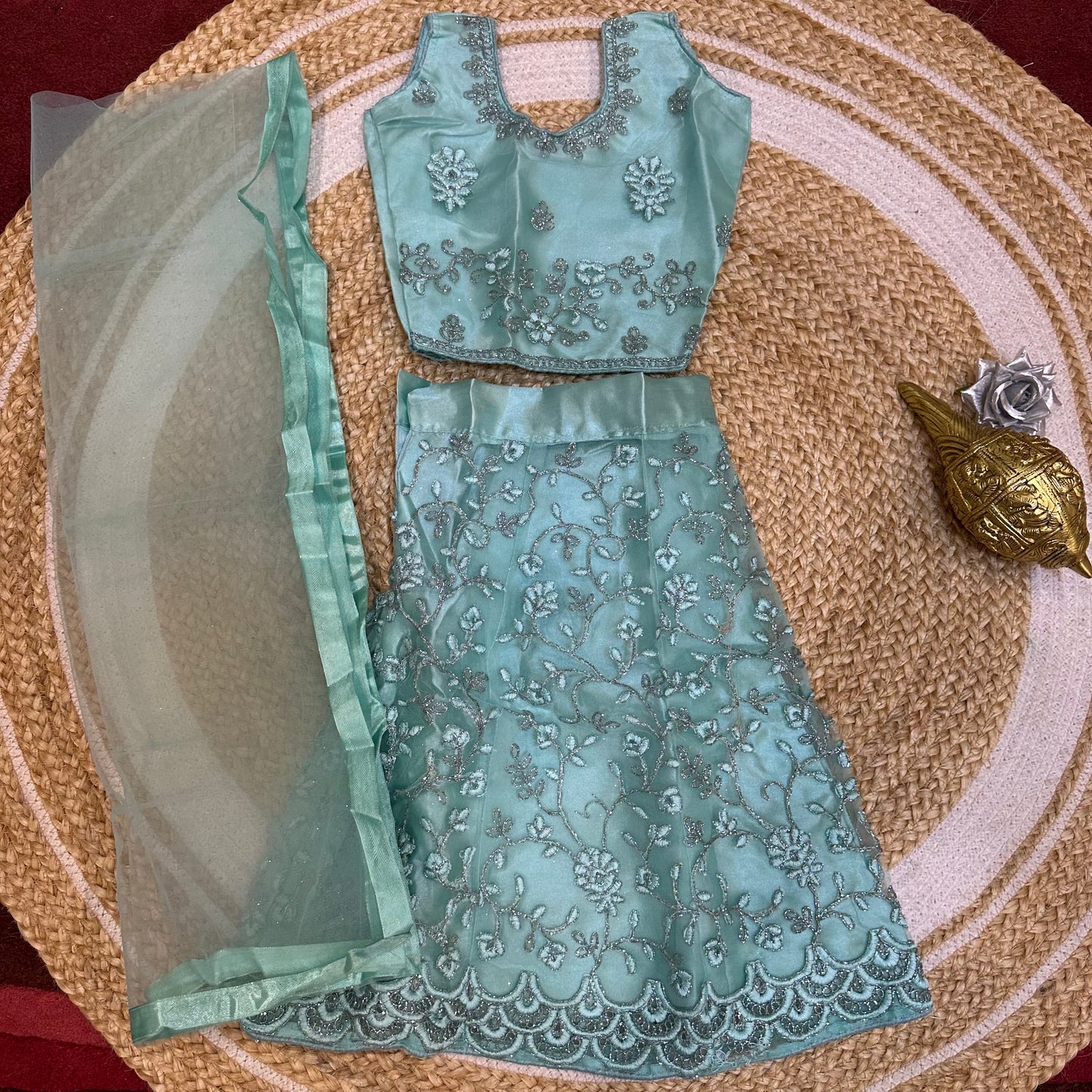 18” Size Age 1 Mint Indian Lehenga Pavadai Sattai Skirt Top G73 Col 2
