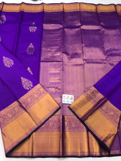 Kanchipuram Pure Silk Saree Bridal Indian Kanjivaram Sari SPK342
