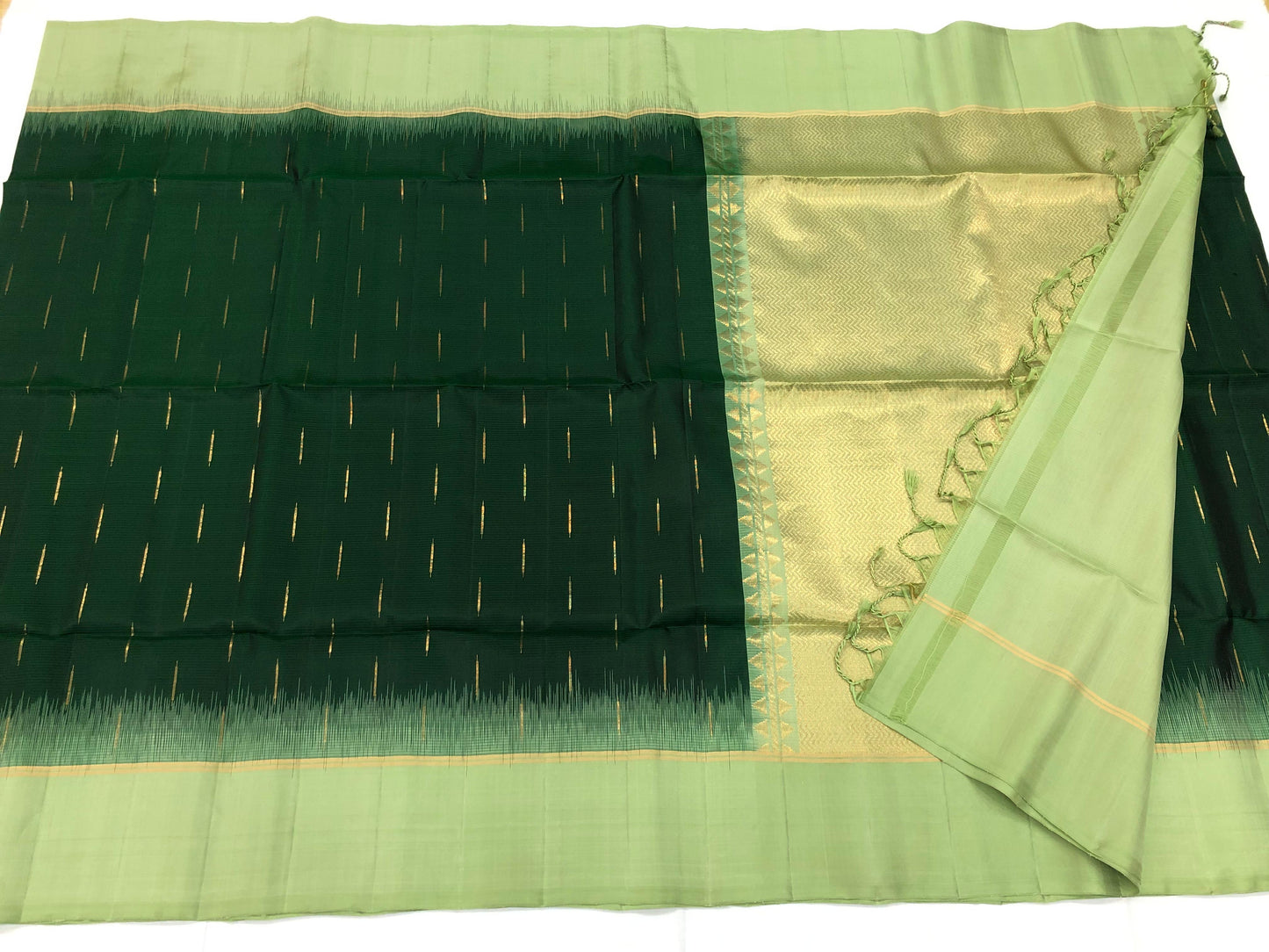 Kanchipuram Pattu Soft Silk Saree Pure Silk Sari Green | SS15