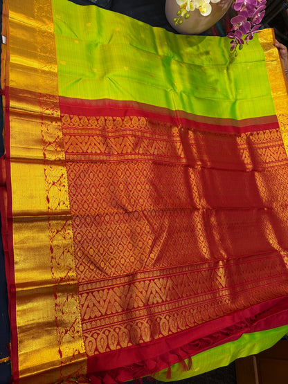 Kanchipuram Pure Silk Saree Bridal Kanjivaram Sari SPK280