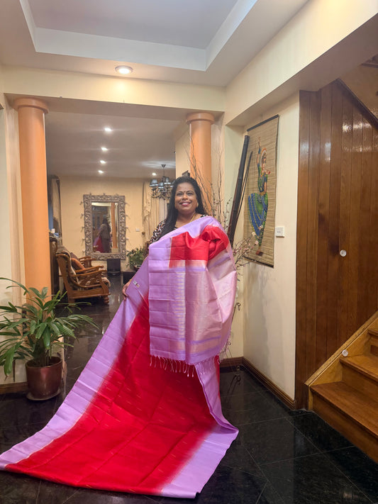Kanchipuram Pattu Soft Silk Saree Pure Silk Bridal Sari Red | SS11