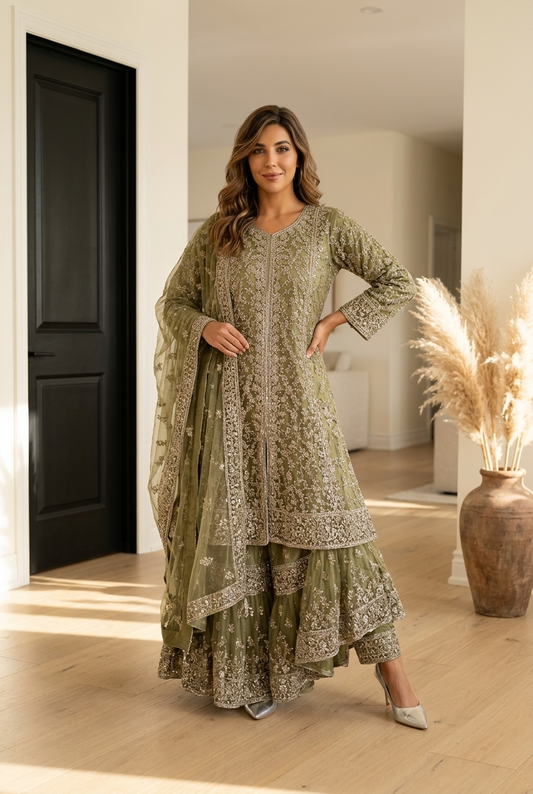 Indian Pakistani Outfit Shararas Salwar Anarkali Lahenga Skirt Bollywood stylish Diwali Suit Y1