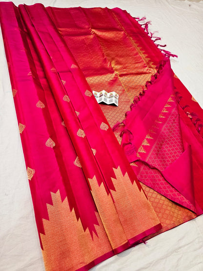 Kanchipuram Pure Silk Saree Bridal Indian Kanjivaram Sari SPK347