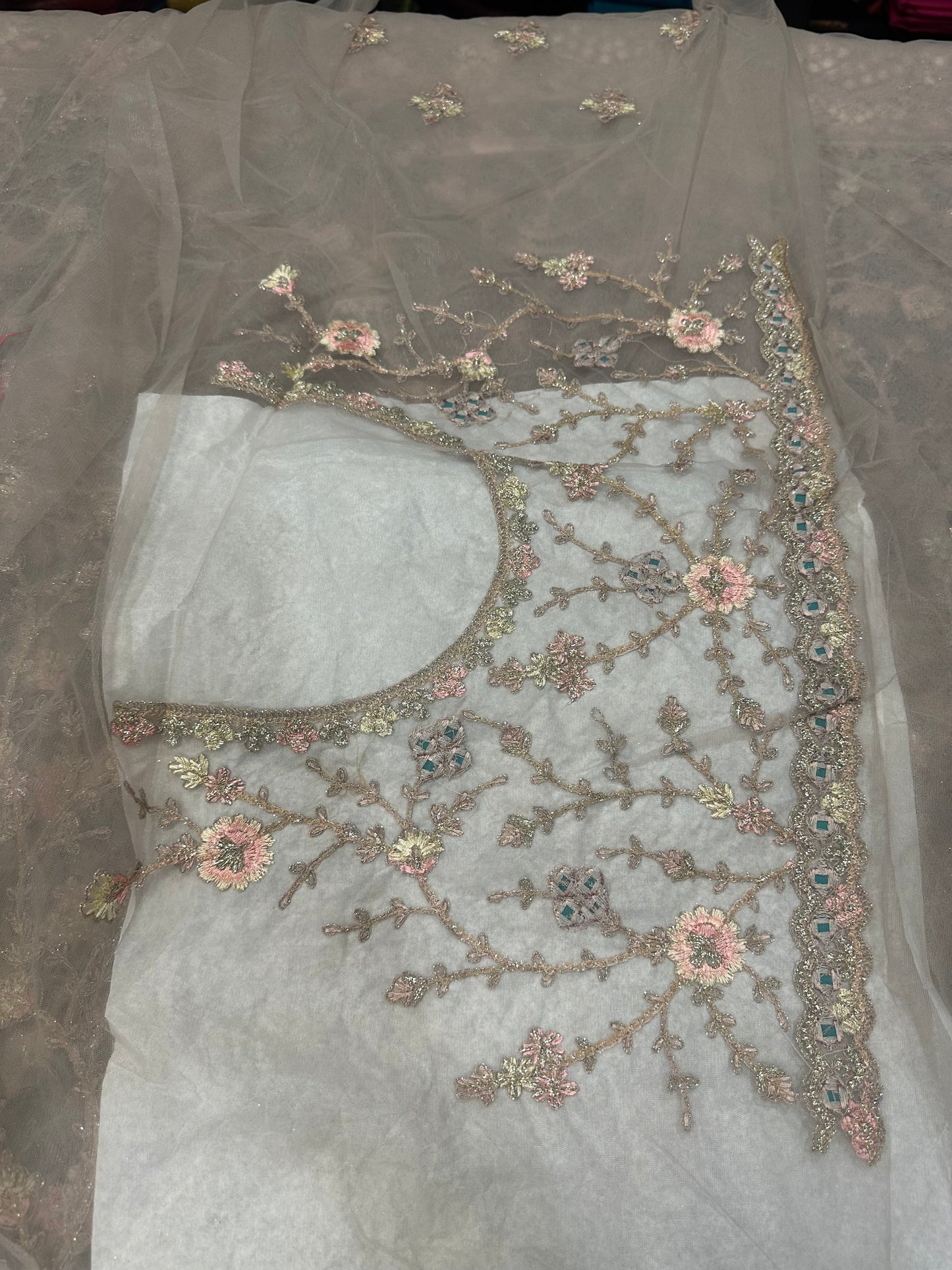 Pastel Pink Fancy Party wear Net Sari Indian Saree S80