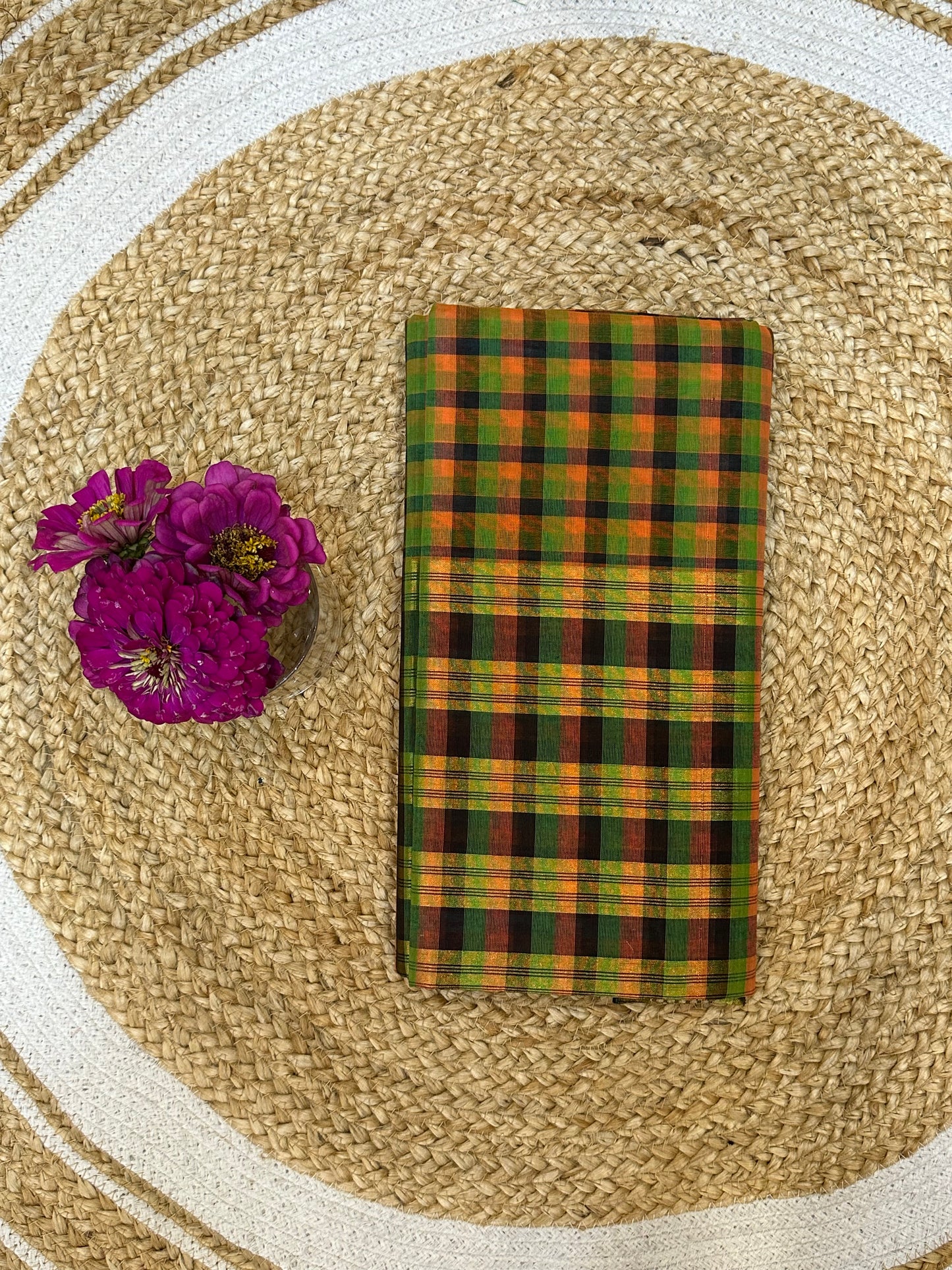 Sungudi Cotton Sari checked Indian Saree S63