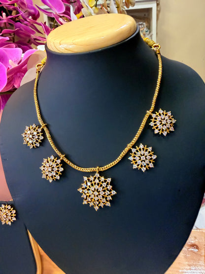 Indian Brass Necklace & Earrings Jewellery Set N69