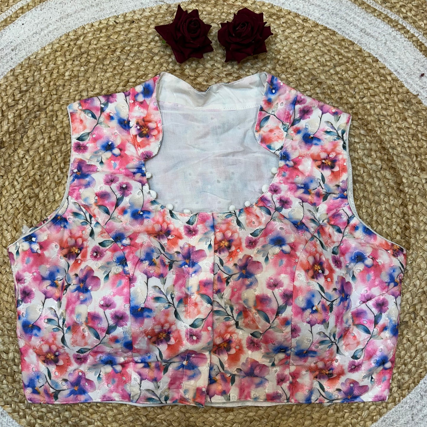 Cotton 38” Medium Sari Blouse Indian Saree Top B422