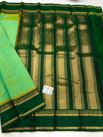 Vintage Kanchipuram Pure Silk Saree Bridal Indian Kanjivaram Sari SPK334