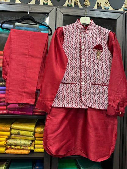40” Large size Men’s Kurta Indian Maroon Sherwani Bollywood outfit M8