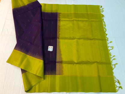 Kanchipuram Pattu Soft Silk Indian Saree Pure Silk Sari Purple | SS29